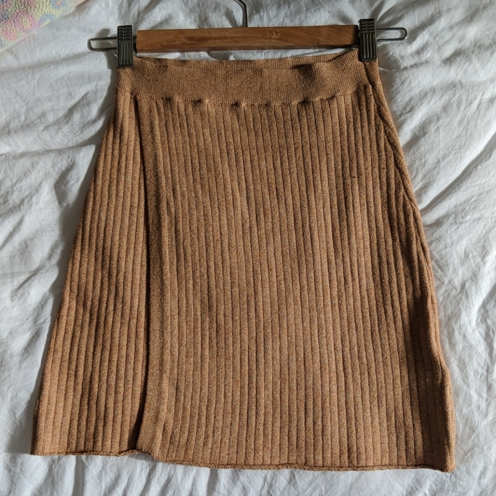 Free people ribbed caramel skirt